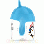 Чаша с твърд накрайник 260мл.12+м. пингвин синя